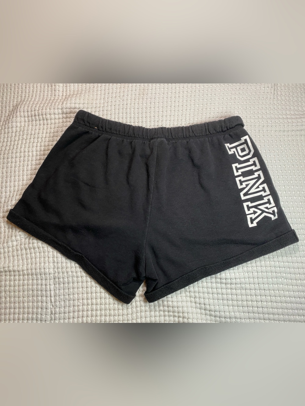PINK Victoria's Secret Women's Black Lounge Logo Shorts